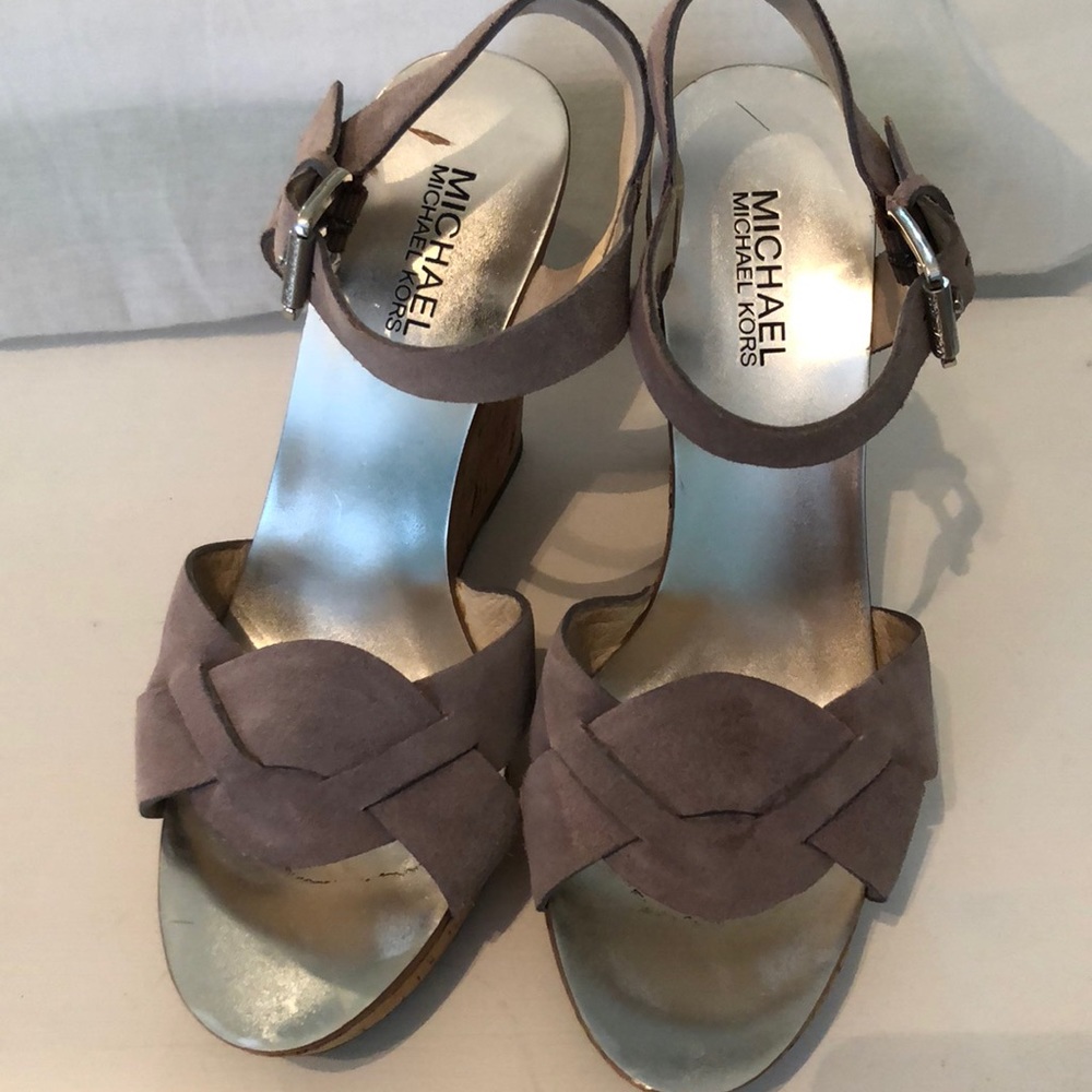 Micheal Kors cork wedge heels - light purple 7.5w